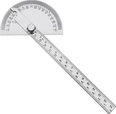 Produktbild von 180 Grad Winkelmesser, Einstellbares Winkellineal für Zeichnen und Messen, 145mm Messgerät Lineal