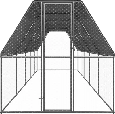 Obrázek produktu pro vidaXL Venkovní klec pro kuřata 2x10x2 m Pozinkovaná ocel