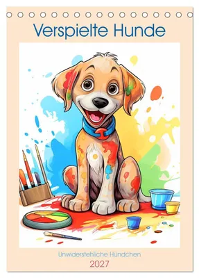 Produktbild von Verspielte Hunde (Tischkalender 2027 DIN A5 hoch), CALVENDO Monatskalender