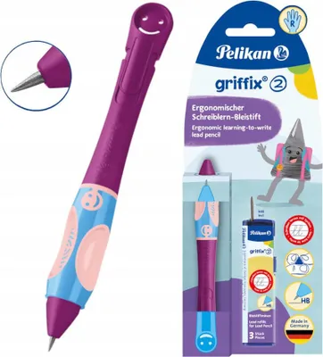 Produktbild von Pelikan griffix® Bleistift für Rechtshänder, Sweet Berry, Beere, Kunststoff, Dunkles Grau, HB, 1 Stück(e), Deutschland