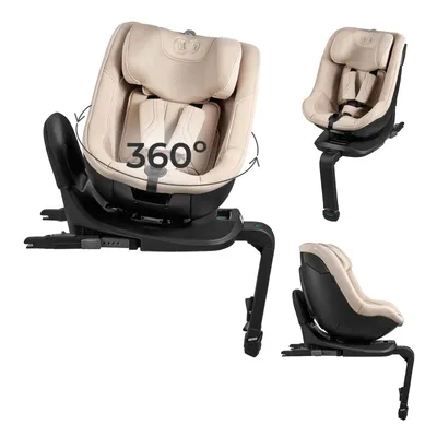 Obrázok produktu pre Kinderkraft I-GUARD PRO, otočná autosedačka o 360°, i-Size R129, inštalácia proti smeru jazdy aj v smere jazdy, ISOFIX a oporná noha, vetraná škrupina, béžová