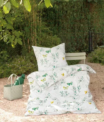 Produktbild von Janine Design Mako-Soft-Seersucker Bettwäsche-Garnitur TANGO 20141 Farbe salbeigrün Größe 135x200 + 80x80 cm
