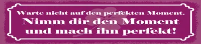 Produktbild von vianmo Holzschild 10x46 cm warte nicht auf den perfekten Moment