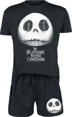 Produktbild von The Nightmare Before Christmas Schlafanzug Herren Jack and Sally schwarz 3XL