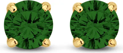 Produktbild von New Bling 9NBG-0556 Gouden Oorknopjes met Zirkonia 3mm - Groen - Rond - 14 Karaat - Goud
