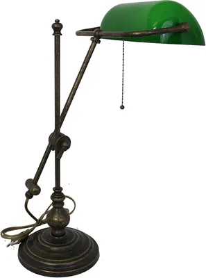 Produktbild von höhenverstellbare Banker Lampe im Jugendstil Messing brüniert 50 cm