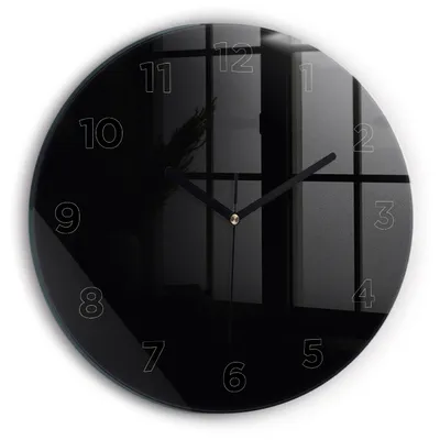Produktbild von Wallfluent Wanduhr – Stilles Quarzuhrwerk - Uhr Dekoration Wohnzimmer Schlafzimmer Küche - Zifferblatt - schwarze Zeiger - 30 cm - Schwarz