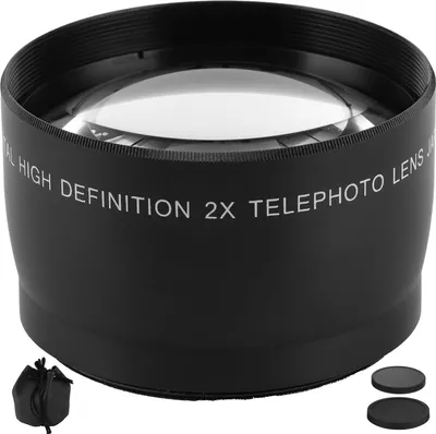 Zdjęcie produktu dla teleobiektyw 2x ze szkłem optycznym do kamery o średnicy filtra 55 mm/2,2 cala