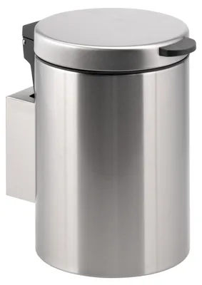 Immagine prodotto di bremermann contenitore per cosmetici rotondo a parete da 3 litri con supporto a parete da incollare o forare, acciaio inox