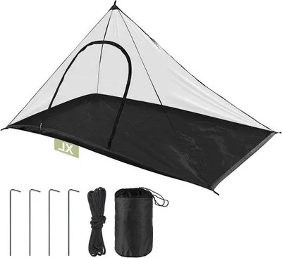 Produktbild von Famanu Mückennetz für Camping und Outdoor - 240 x 140 x 110 cm - Schwarzes Mückenzelt mit Reißverschluss