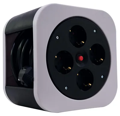 Produktbild von REV 0010012800, 10 m, Drinnen, 1,5 mm², Schwarz, Grau, Kunststoff, 4 AC-Ausgänge