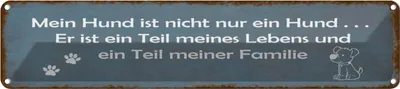 Produktbild von vianmo Blechschild 10x46 cm mein Hund ist nicht nur ein Tier Haustier