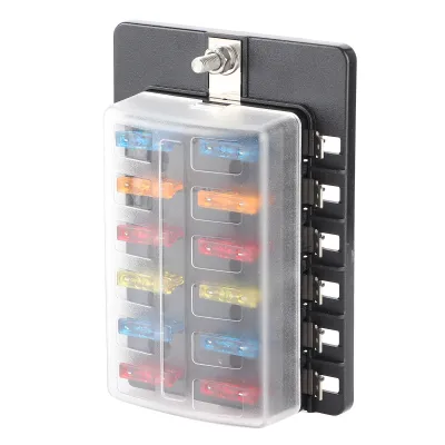 Image de Boîte à fusibles, bloc de fusibles, porte-fusibles de voiture, boîte à fusibles à lames, boîte à fusibles à 12 voies, boîtier à fusibles à lames