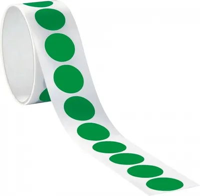 Produktbild von Dreifke® Aufkleber I Markierungspunkt, blanko, grün, Folie, selbstklebend, Ø ...