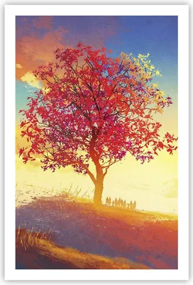 Produktbild von Poster - Poster ohne Rahmen - Baum Wiese Feld - 61x91,5 cm - Wand Bild - Wanddeko - Wandbilder - Kunstposter - Wandposter - Bilder - Kunstdruck - Wanddekoration - Wandbild - P2XPA61x91-3715