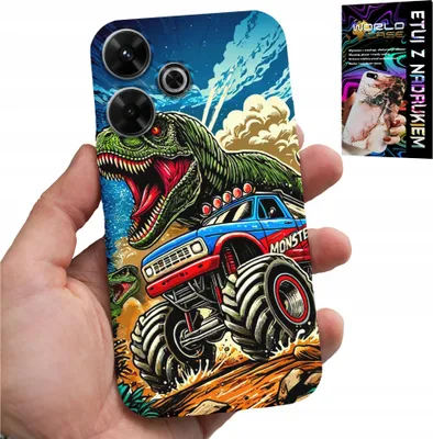 Obrázok produktu pre Puzdro na Xiaomi Redmi 13 4G – Dinosaurus v monstertrucku – Motívy pre deti