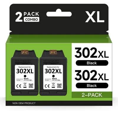 Productafbeelding van Inktpatronen 302XL zwart - Vervanging voor 302 inktpatronen - Geschikt voor Envy/OfficeJet/DeskJet - Set van 2 stuks - Hoge kwaliteit - Inktpatronen