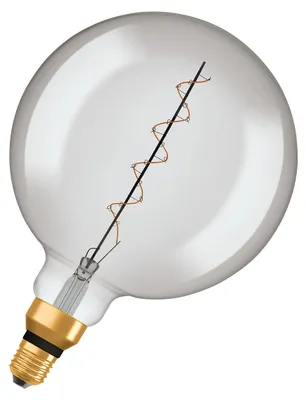 Immagine prodotto di OSRAM Vintage 1906 LED con tonalità fumo, 4,8W, 360lm, forma a globo con diametro di 200 mm e base E27, colore della luce bianco caldo, filamento a spirale, dimmerabile, fino a 15.000 ore di durata