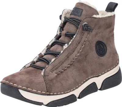 Produktbild von Rieker Damen Schnürboots Stiefelette Warmfutter Ziernaht 45912, Größe:40 EU, Farbe:Braun