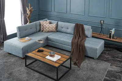 Immagine prodotto di Hanah Home, Manama- BLC2542, Azzurro, Divani letto, Struttura: Legno / Fibra di legno