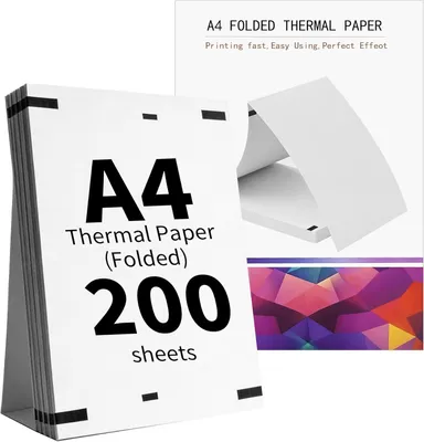 Imagen del producto de Papel térmico A4, 200 hojas, de secado rápido, libre de BPA, para documentos