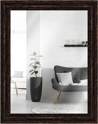 Produktbild von MendeFrames H740 Wandspiegel Shabby-Chic schwarz 60x80 cm