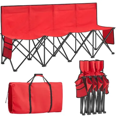 Produktbild von Yaheetech Campingbank tragbar 4er Sitzer, Sitzbank Campingstuhl für 4 Personen, mit Tragetasche Ersatzbank Faltbank mit Lehne