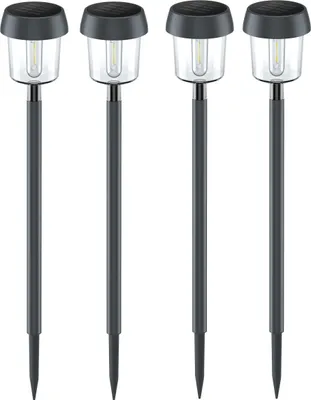 Produktbild von 4er Set Northpoint LED Solar Wegleuchte Dämmerungssensor grau