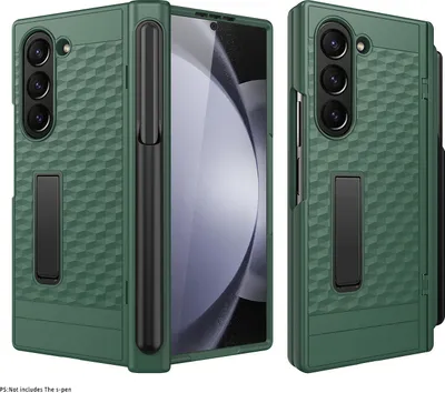 Produktbild von Handyhülle für Samsung Galaxy Z Fold 6 Militärischer Hülle mit Displayschutzfolie und Stiftschlitz, Scharnierschutz, Ständer Grün