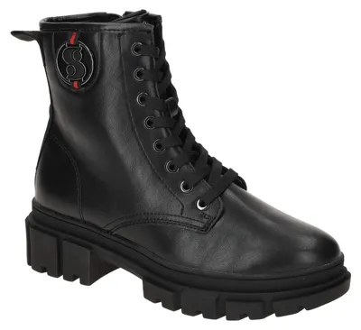 Produktbild von s.Oliver Damen Stiefeletten ohne Absatz zum Schnüren Vegan, Schwarz (Black), 37