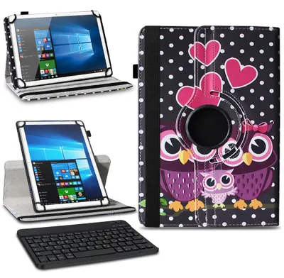 Produktbild von Tablet Tasche Tastatur Hülle für 10 10.1 Zoll Schutzhülle Case Bluetooth DrehbarFarben:Motiv 4
