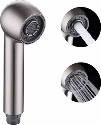 Produktbild von Ersatz-Küchenarmatur-Brausekopf mit 2 Sprüharten, passend für Mischbatterien, gebürstetes Nickel, PFS4-BN