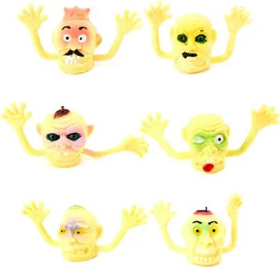 Produktbild von 6 Stück Streichmonster Mini-Fingerpuppen für Kinder, interaktives Halloween-Spielzeug, lustiges Zeitspiel, Aktivitätsgeschenk für Jungen und Mädchen