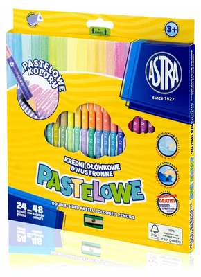 Produktbild von Astra Doppelseitige Buntstifte 48 Farben Pastell