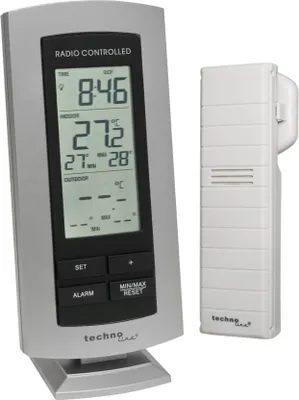 Produktbild von Technoline WS 9140-IT, Schwarz, Silber, AA, 39 x 21 x 128 mm, 73 x 26 x 169 mm