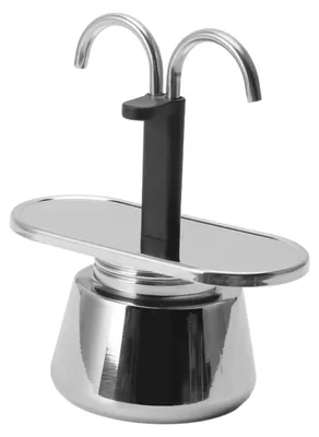 Moka Pot 2 Tassen, 100 ml, Edelstahl, Espressokocher für Zuhause