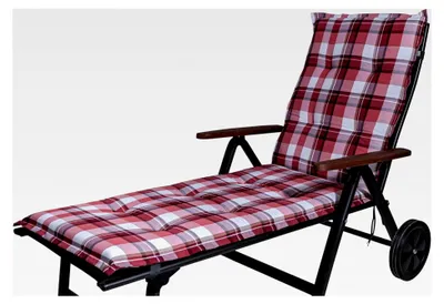 Produktbild von Polsterauflage für Rollliege Milano rot-weiß kariert 190x60x6 cm