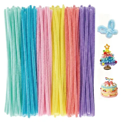 Productafbeelding van Pijpenreinigers, 200 stuks, kleurrijk, 30 cm, voor knutselen, doe-het-zelf, zoete kleuren