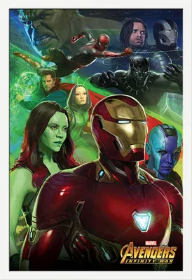 Produktbild von Avengers - Infinity War - Poster - Iron Man + Wechselrahmen, Shinsuke® Maxi MDF weiss, Acryl-Scheibe