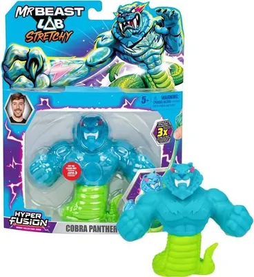 Image de Figurine Élastique Goo Jit Zu MRBEAST LAB Cobra Panthère, 11 cm, Extensible