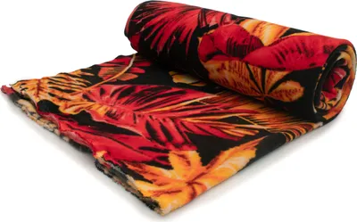 Immagine prodotto di Tessuto in pile DTY stampato (250 g), Monstera, rosso, 50 x 160 cm