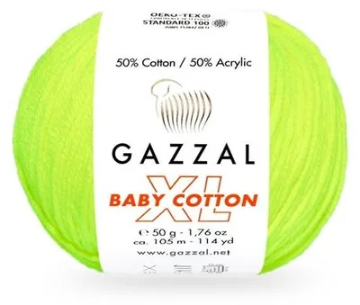 Produktbild von Wolle Gazzal Baby Baumwolle XL 3462 ultra gelb - Stricken & Häkeln