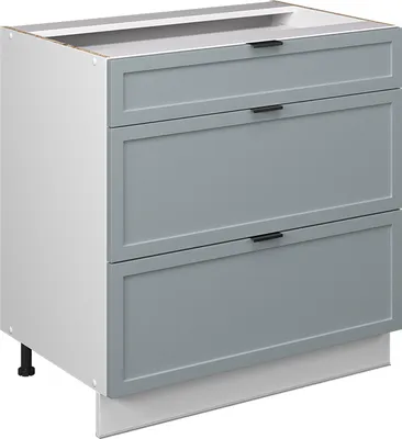 Produktbild von Küchenunterschrank Vicco Fame-Line Hellblau-grau 80 cm mit 3 Schubladen, ohne Arbeitsplatte, Model 50864