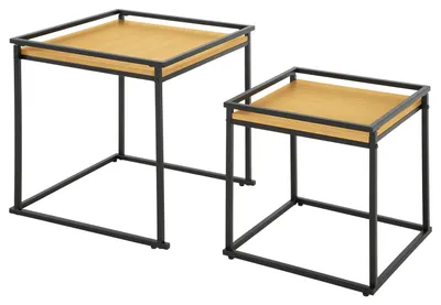Produktbild von home24 Beistelltisch - 2er-Set - Metall / Spanplatte