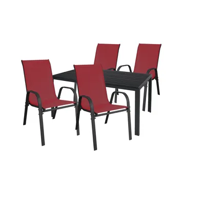 Produktbild von Gartengarnitur Sitzgarnitur 5-teilig 180x90cm Aluminium / Non-Wood