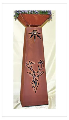 Produktbild von Konische XL Rostsäule mit Schale Hirsch Gartendekoration Blumensäulen Rost Deko