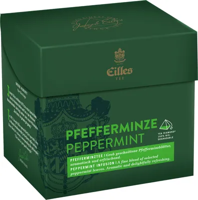 Produktbild von EILLES TEE Tea Diamond PFEFFERMINZE im Pyramidenbeutel, 20er Box