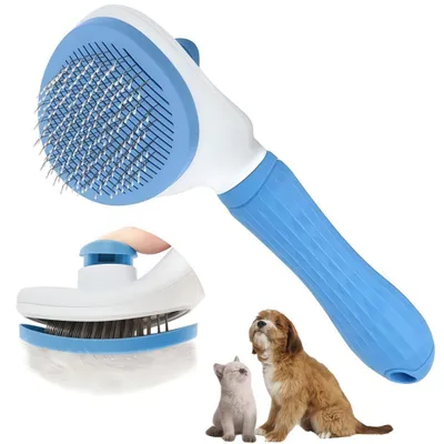 Produktbild von Katzen Hunde Bürste 3in1 Set Kämme in kurz und lang Haar Fell Kamm Entfilzer Unterfell Bürste Unterwolle Hundebürste