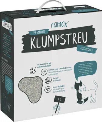 Produktbild von Primox Premium Katzenstreu Klumpend Aktivkohle 8L Klumpstreu