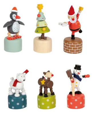 Produktbild von Small Foot Holz Weihnachtsfiguren Display - tanzende Winterfiguren Set 12 Stück